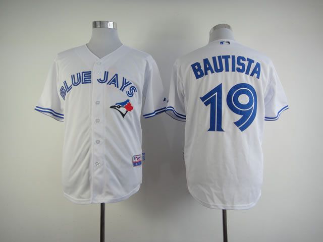 Men Toronto Blue Jays #19 Bautista White MLB Jerseys